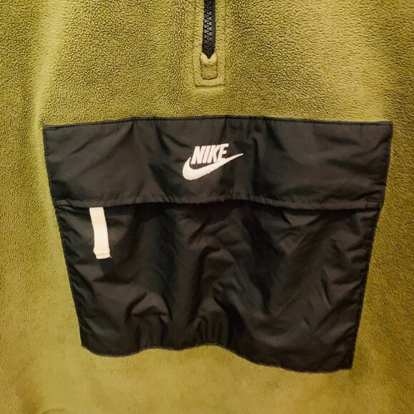 Nike Sportswear Mens Olive Green  1/2-Zip Winter Fleece CZ4900-410 Size Medium - Picture 16 of 16